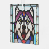 Alaskan Malamute "Festes Glas" Ornament Aus Glas (Vorderseite links)