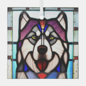 Alaskan Malamute "Festes Glas" Ornament Aus Glas (Vorderseite)