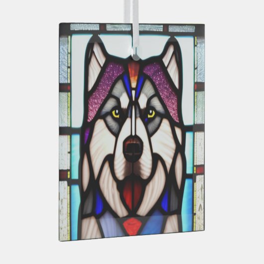 Alaskan Malamute "Festes Glas" Ornament Aus Glas (Vorderseite Rechts)