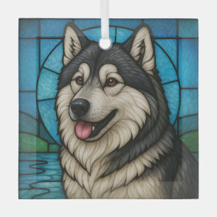 Alaskan Malamute "Festes Glas" Ornament Aus Glas