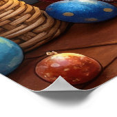 Alaskan Malamute Fireplace with Christmas Lights Poster (Ecke)