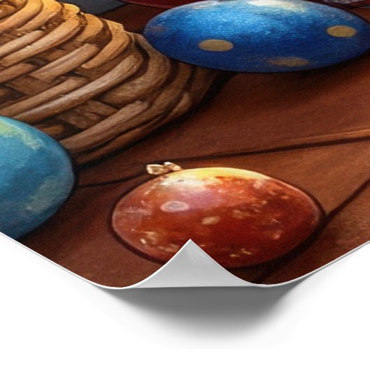 Alaskan Malamute Fireplace with Christmas Lights Poster (Ecke)