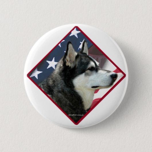 Alaskan Malamute Flag 2 Button (Vorderseite)