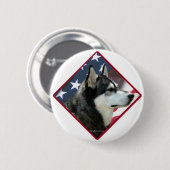 Alaskan Malamute Flag 2 Button (Vorne & Hinten)