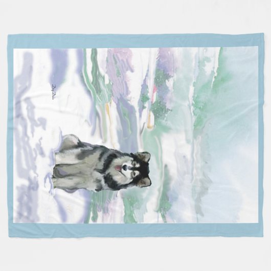 Alaskan Malamute Fleece-Decke Fleecedecke (Vorderseite (Horizontal))