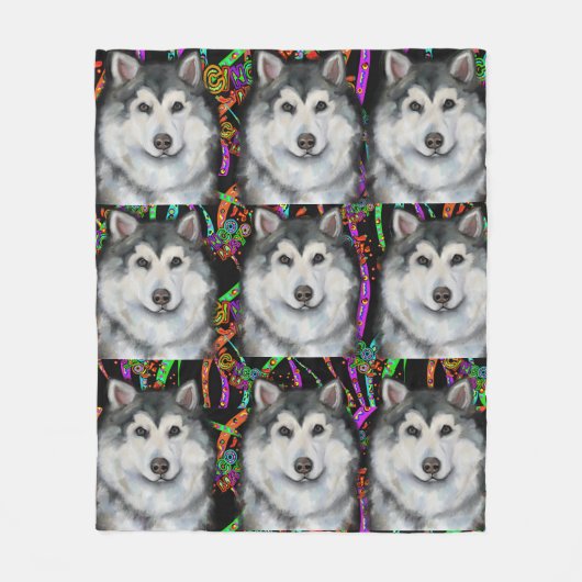 Alaskan Malamute Fleecedecke (Vorderseite)