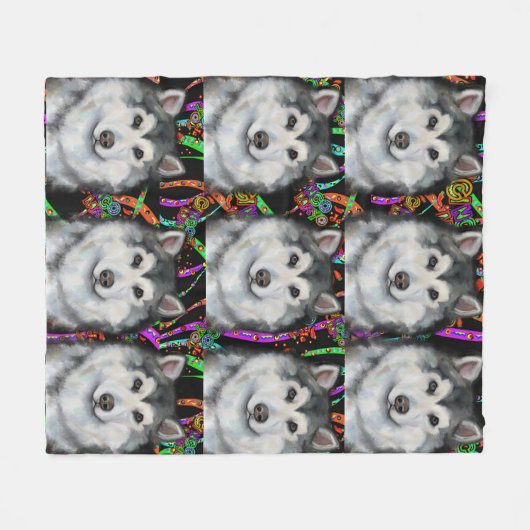 Alaskan Malamute Fleecedecke (Vorderseite (Horizontal))