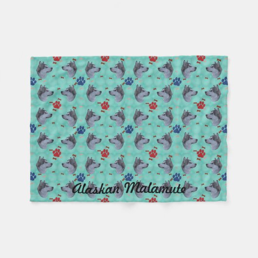 Alaskan Malamute Fleecedecke (Vorderseite (Horizontal))