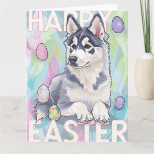 Alaskan Malamute Frohe Ostern Karte