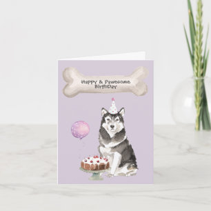 Alaskan Malamute Geburtstag Feiertagskarte