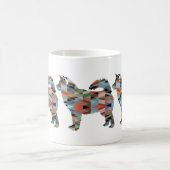 Alaskan Malamute Geometric Pattern Silhouette Kaffeetasse (Mittel)