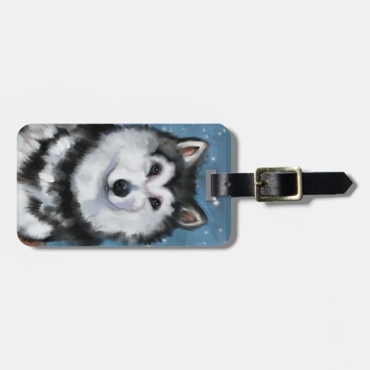 Alaskan Malamute Gepäckanhänger (Vorderseite horizontal)