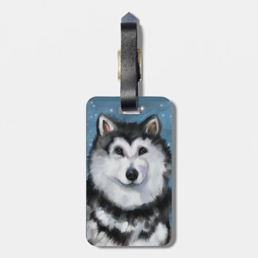 Alaskan Malamute Gepäckanhänger (Rückseite vertikal)