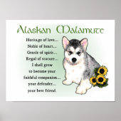 Alaskan Malamute Geschenke Poster (Vorne)