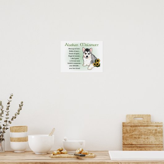 Alaskan Malamute Geschenke Poster (Küche)