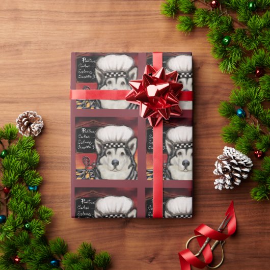 Alaskan Malamute Geschenkpapier (Feiertagsgeschenk)