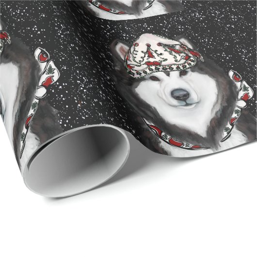 Alaskan Malamute Geschenkpapier (Rolleneckpunkt)