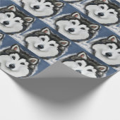 Alaskan Malamute Geschenkpapier (Ecke)