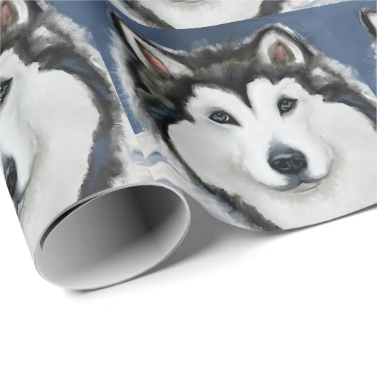 Alaskan Malamute Geschenkpapier (Rolleneckpunkt)