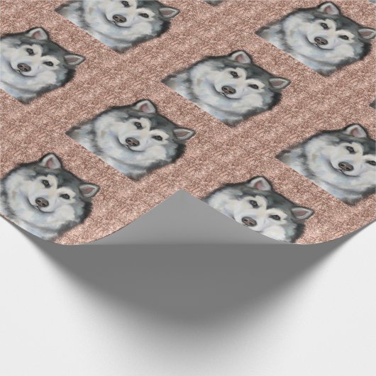 Alaskan Malamute Geschenkpapier (Ecke)