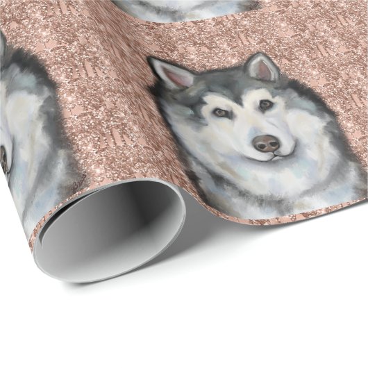 Alaskan Malamute Geschenkpapier (Rolleneckpunkt)