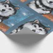 Alaskan Malamute Geschenkpapier (Ecke)