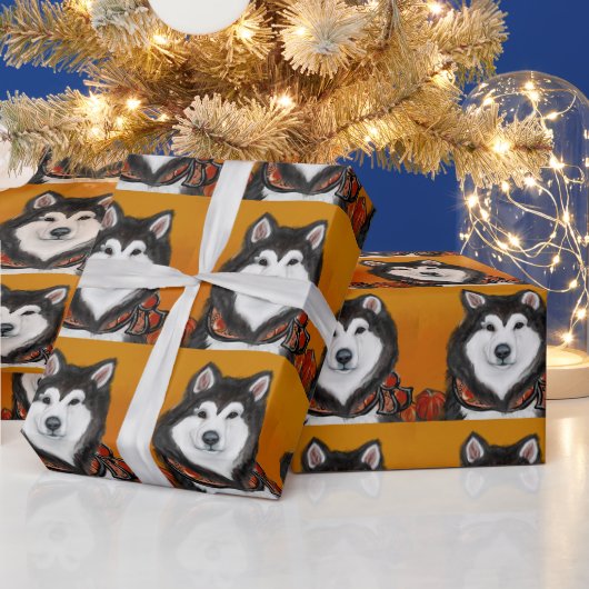 Alaskan Malamute Geschenkpapier (Feiertage)