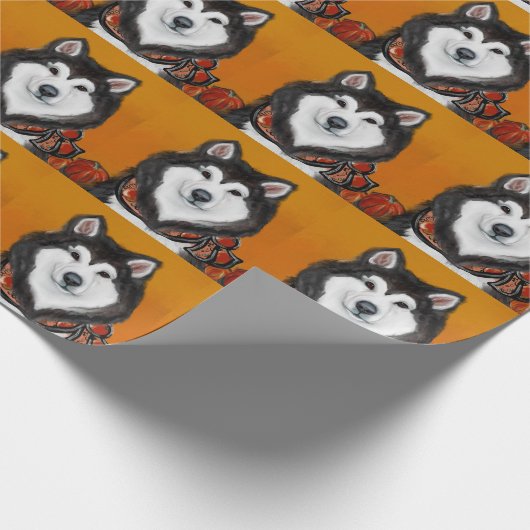 Alaskan Malamute Geschenkpapier (Ecke)