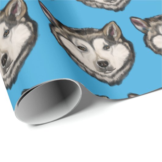 Alaskan Malamute Geschenkpapier (Rolleneckpunkt)