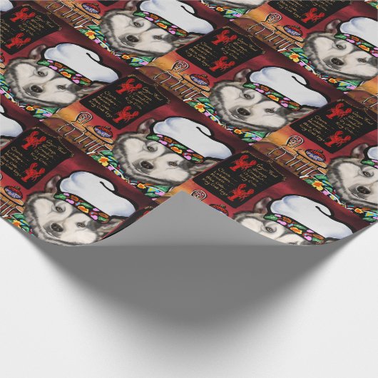 Alaskan Malamute Geschenkpapier (Ecke)