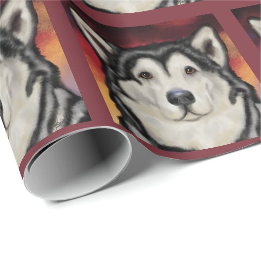 Alaskan Malamute Geschenkpapier (Rolleneckpunkt)