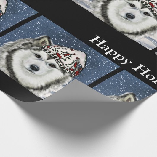 Alaskan Malamute Geschenkpapier (Ecke)