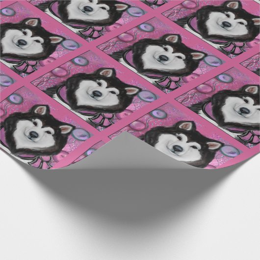 Alaskan Malamute Geschenkpapier (Ecke)