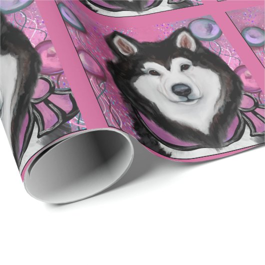 Alaskan Malamute Geschenkpapier (Rolleneckpunkt)