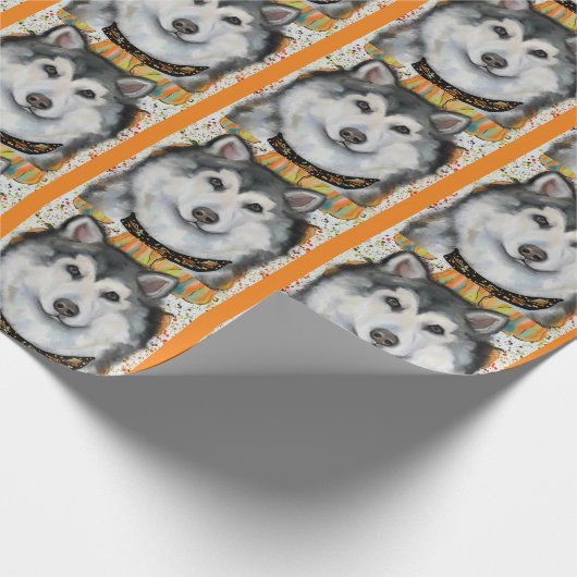 Alaskan Malamute Geschenkpapier (Ecke)