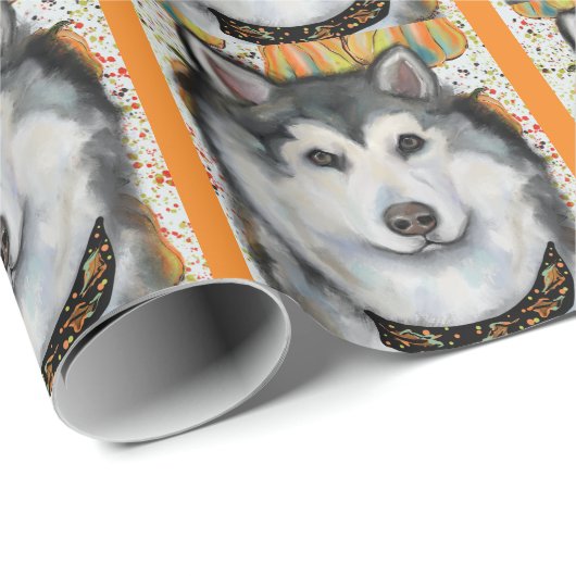 Alaskan Malamute Geschenkpapier (Rolleneckpunkt)