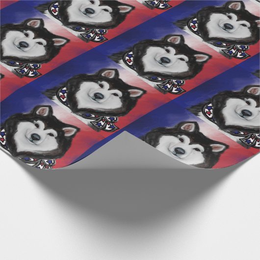 Alaskan Malamute Geschenkpapier (Ecke)