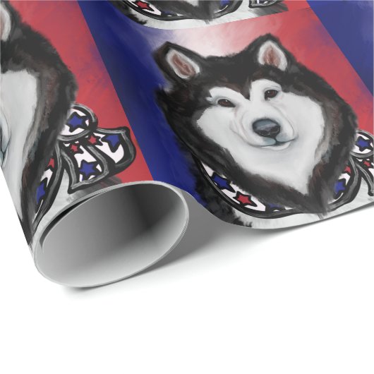 Alaskan Malamute Geschenkpapier (Rolleneckpunkt)