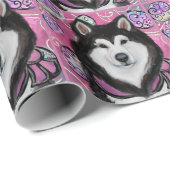 Alaskan Malamute Geschenkpapier (Rolleneckpunkt)