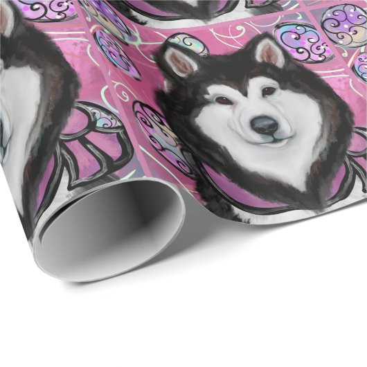 Alaskan Malamute Geschenkpapier (Rolleneckpunkt)