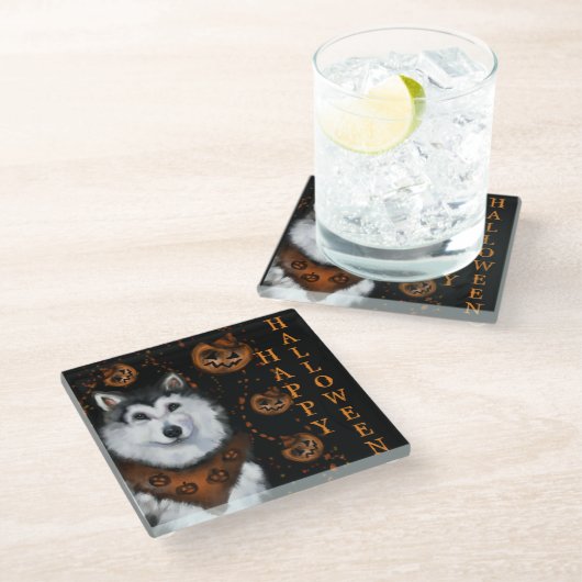 Alaskan Malamute Glasuntersetzer (Schrägansicht)