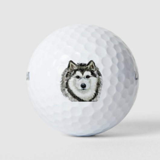 Alaskan Malamute Golfball (Vorderseite)