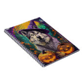 Alaskan Malamute Halloween Hexe und Pumpkin Notizblock (Rechte Seite)