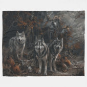 Alaskan Malamute Halloween Night Doggy Delight Fleecedecke (Vorderseite (Horizontal))