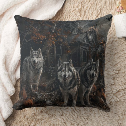 Alaskan Malamute Halloween Night Doggy Delight Kissen (Decke)