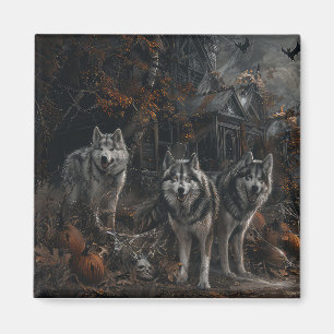 Alaskan Malamute Halloween Night Doggy Delight Magnet