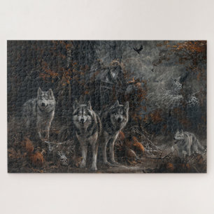 Alaskan Malamute Halloween Night Doggy Delight Puzzle