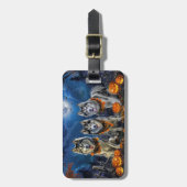 Alaskan Malamute Halloween Spooky Gepäckanhänger (Vorderseite vertikal)