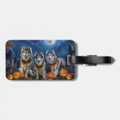 Alaskan Malamute Halloween Spooky Gepäckanhänger (Rückseite horizontal)