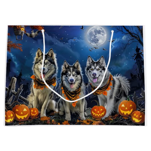 Alaskan Malamute Halloween Spooky Große Geschenktüte (Vorderseite)